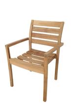 6 teakhouten  tuinstoelen (stapelstoelen), Ophalen of Verzenden, Nieuw, Teakhout