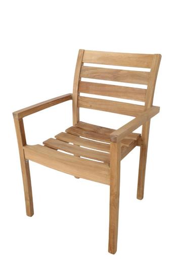 6 teakhouten  tuinstoelen (stapelstoelen) beschikbaar voor biedingen
