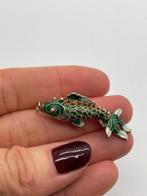 A236 Prachtige zilveren hanger vis emaille, Sieraden, Tassen en Uiterlijk, Antieke sieraden, Ophalen of Verzenden, Zilver, Hanger