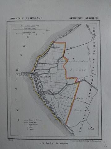 20 / Stavoren Scharl Zuiderzee Litho uit 1865 van J. Kuyper beschikbaar voor biedingen
