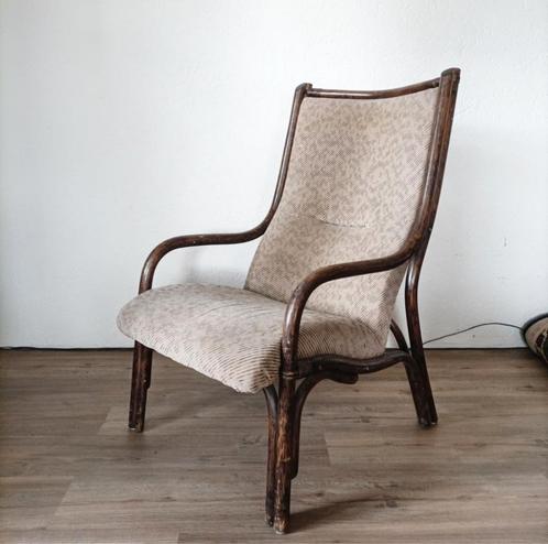 Vintage rotan fauteuil, Antiek en Kunst, Antiek | Meubels | Stoelen en Banken, Ophalen