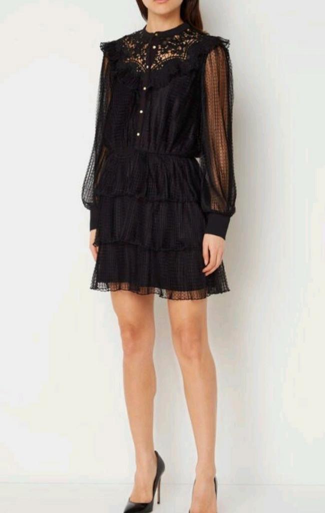 Nikkie Zwart Jurkje Maat 36 (S), Kleding | Dames, Jurken, Zo goed als nieuw, Maat 36 (S), Zwart, Boven de knie, Ophalen of Verzenden