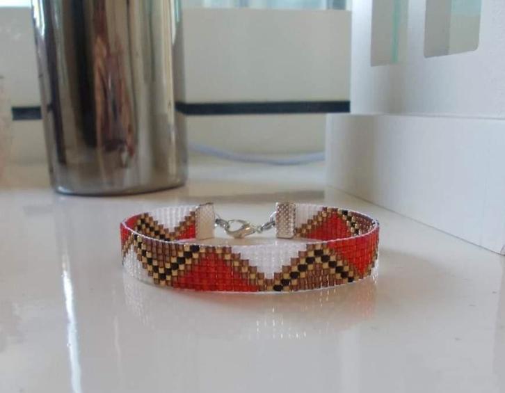 Miyuki delica geweven kralen armband driehoek, Sieraden, Tassen en Uiterlijk, Armbanden, Nieuw, Overige materialen, Overige kleuren