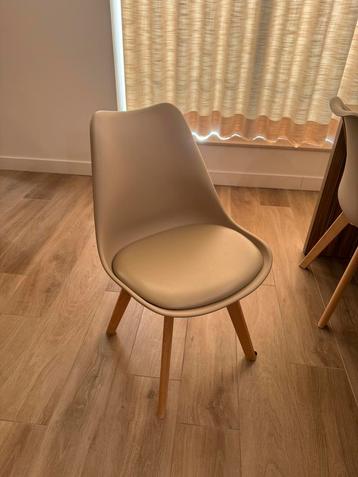 Beige eetkamerstoelen, 6 stuks