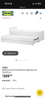 SLAkt ikea bed, Huis en Inrichting, Eenpersoons, Wit, Zo goed als nieuw, Hout