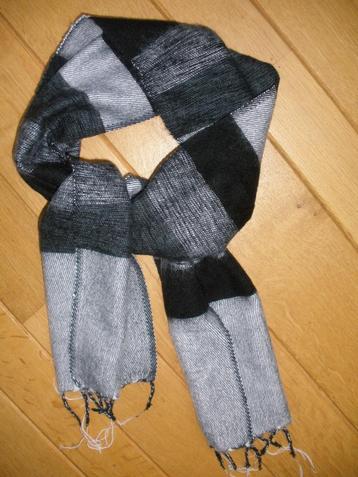 Sjaal zwart grijs wit mêlee