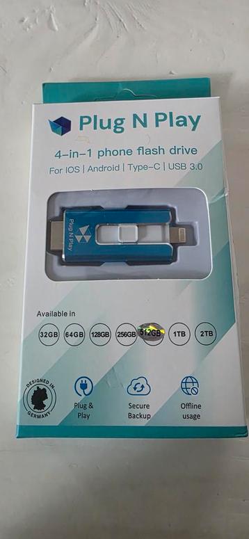 FLASH DRIVE 512GB PLUG N PLAY beschikbaar voor biedingen