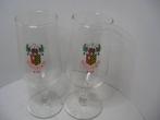 2 Gulpen bier bierglazen op voet (voet verschillende grootte, Ophalen of Verzenden, Zo goed als nieuw, Glas of Glazen, Gulpener