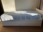 Ikea släckt bed met onderbed en lades, Ophalen, 90 cm, Eenpersoons, Wit