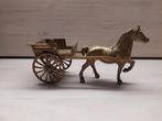 Oud koperen beeld paard en wagen, Antiek en Kunst, Antiek | Koper en Brons, Ophalen of Verzenden