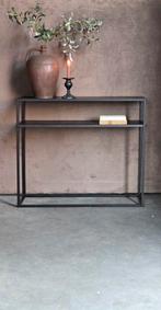 zwart metaal ijzer sidetable side table haltafel !, Ophalen, Gebruikt, Metaal of Aluminium, 50 tot 100 cm