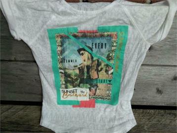 Wit t-shirt met opdruk maat 164/170, merk D-Zine Jeans, leuk beschikbaar voor biedingen