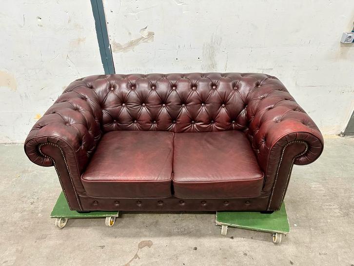 Chesterfield Bank 3+2 zits set, Huis en Inrichting, Banken | Bankstellen, Gebruikt, Rechte bank, Vierpersoons of meer, 200 tot 250 cm