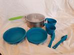 Camping pan + eetgerei set., Caravans en Kamperen, Gebruikt