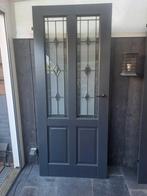 Opdekdeur met glas en lood, Ophalen, Gebruikt, 80 tot 100 cm, Binnendeur