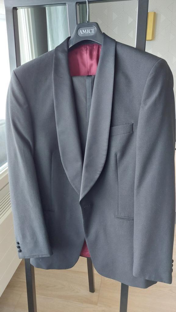 Smoking maat 102 (lengtemaat 52), Kleding | Heren, Kostuums en Colberts, Zo goed als nieuw, Maat 52/54 (L), Zwart, Ophalen