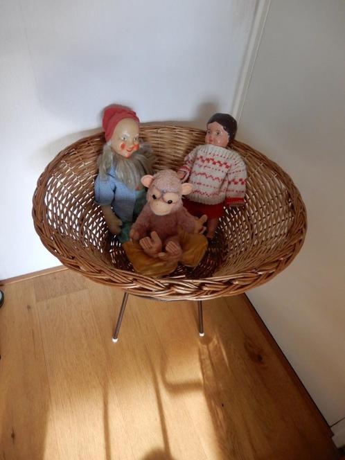 Vintage winkelmand, Huis en Inrichting, Woonaccessoires | Schalen en Manden, Zo goed als nieuw, Mand, Rond, Overige materialen