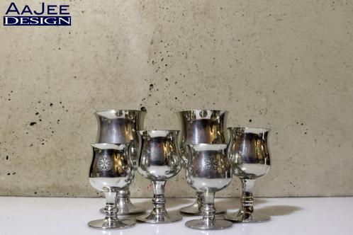 6 Daalderop Holland - Tinnen Bekers - 3 Sets van 2 Maten, Antiek en Kunst, Antiek | Tin, Ophalen of Verzenden