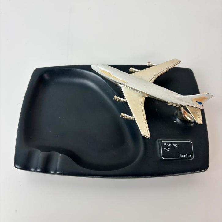 Vintage Boeing 747 Jumbo Jet keramiek asbak 1970, Verzamelen, Luchtvaart en Vliegtuigspotten, Gebruikt, Schaalmodel, Ophalen of Verzenden
