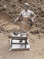 Gedetailleerd tinnen beeld/sculptuur ambachtelijke slager🥩, Ophalen of Verzenden
