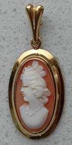 Gouden schelp camee hanger, Ophalen of Verzenden, Goud, Hanger