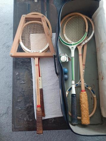 Vintage Tennis en squash Rackets Set beschikbaar voor biedingen