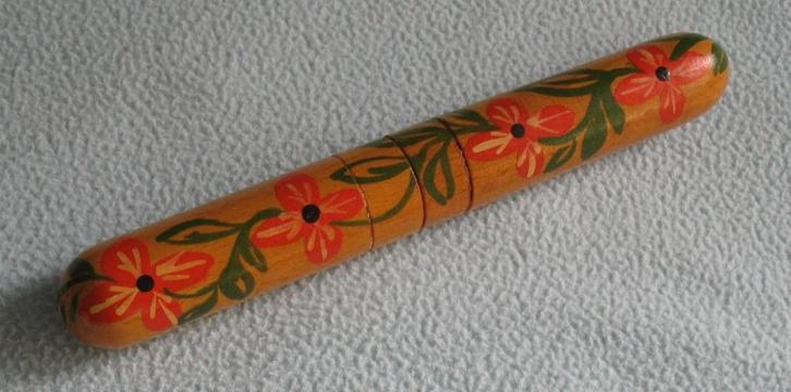 Vintage houten haaknaaldenkoker, Hobby en Vrije tijd, Breien en Haken, Gebruikt, Haken, Overige typen, Ophalen of Verzenden