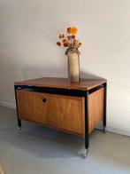 Midcentury vintage teak klepkastje op wielen, Huis en Inrichting, Kasten | Ladekasten, Ophalen, Gebruikt, 1 of 2 laden, Onbekend