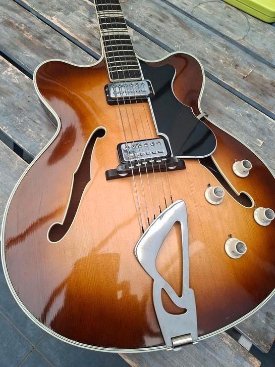 Prachtige Höfner jazzer (1964/1965), Muziek en Instrumenten, Snaarinstrumenten | Gitaren | Elektrisch, Gebruikt, Hollow body, Overige merken