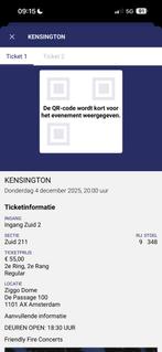 Kensington tickets Ziggo Dome, Tickets en Kaartjes, Concerten | Pop, Twee personen, December
