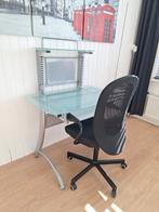 Modern bureau met bureaustoel, Huis en Inrichting, Bureaus, Ophalen, Met wielen, Zo goed als nieuw, Bureau