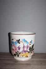 SALE Antieke bloempot cachepot met bont decor, Antiek en Kunst, Ophalen of Verzenden
