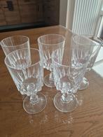 5 antiek kristallen wijnglazen, Antiek en Kunst, Antiek | Glas en Kristal, Ophalen of Verzenden