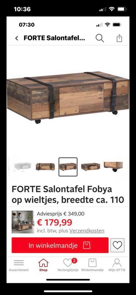 BIEDEN Forte Salontafel Old Wood Vintage - Zo Goed Als Nieuw, Huis en Inrichting, Tafels | Salontafels, Zo goed als nieuw, Minder dan 50 cm