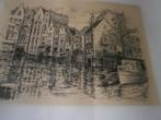 Van Hooff, Aelbrechtskade Rdam, Losse ets/gravure, Ophalen of Verzenden
