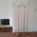 Vloerlamp - Uplighter - Staande lamp - Koper - Opaline - 2X, Huis en Inrichting, Lampen | Vloerlampen, Ophalen, Gebruikt, Glas