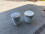 2 zinken vuilnis emmers, Ophalen, Gebruikt, Rond, Metaal