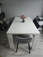 Hoogglans eettafel met 4 stoelen, Gebruikt, 150 tot 200 cm, Vier personen, Rechthoekig