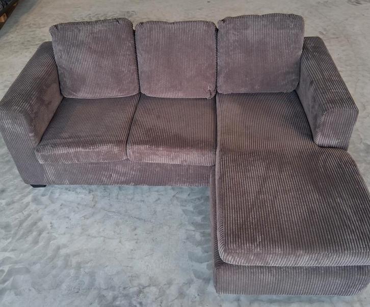 Grijze ribstof studentenbank, Huis en Inrichting, Banken | Complete zithoeken, Gebruikt, Stof, Ophalen