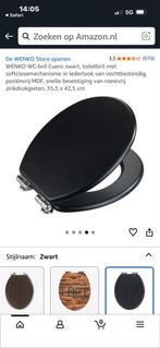 WENKO Cuero Zwart Toiletbril, Minder dan 50 cm, Overige typen, Nieuw, Ophalen of Verzenden