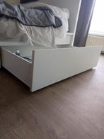 Bedlade(zonder bed), Huis en Inrichting, Ophalen, Wit, Tweepersoons, Zo goed als nieuw