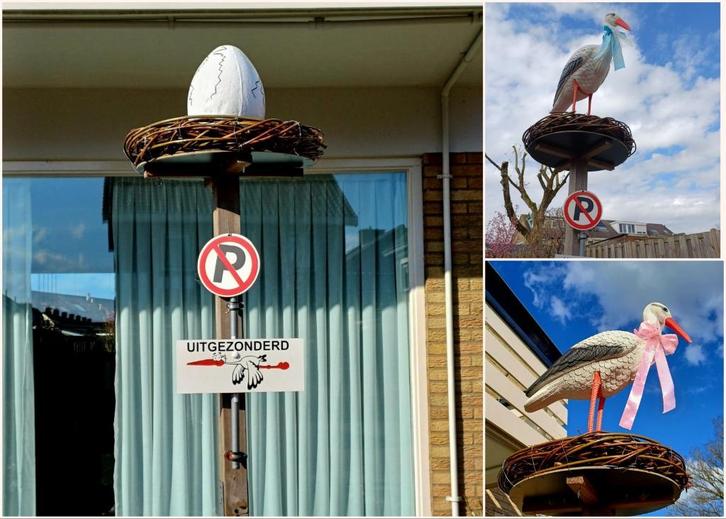 Geboorte Landingsplaats - Ooievaarsnest Ei & Ooievaar, Kinderen en Baby's, Kraamcadeaus en Geboorteborden, Geboortebord, Ophalen of Verzenden