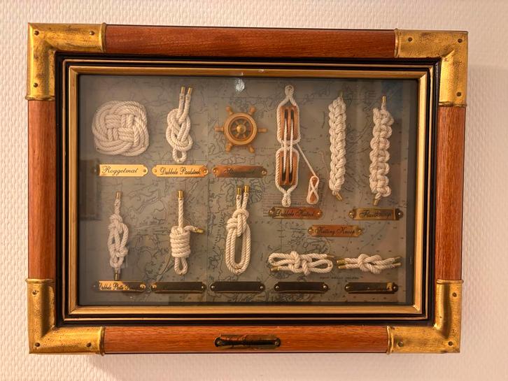 Maritieme Knopenlijst in Houten Frame, Antiek en Kunst, Kunst | Overige Kunst, Ophalen