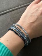 4 blauwe natuursteen armbanden tourmaline edelsteen kralen, Nieuw, Overige materialen, Blauw, Met bedels of kralen