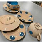 Antiek vintage pottery Uk wheel - kop schotels servies setje, Ophalen of Verzenden