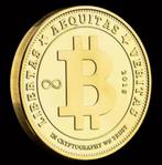 1BTC, Bit Coin Cryptocurrency Coin Golden Plated Crypto Coin, Postzegels en Munten, Ophalen of Verzenden, Goud, 1 cent