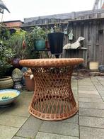 Vintage Rotan tafel, Gebruikt, 50 tot 100 cm, Rond, Ophalen of Verzenden
