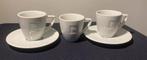 3x Kopje en 2x schoteltje van Nespresso espresso., Ophalen of Verzenden, Zo goed als nieuw, Effen, Kop(pen) en/of Schotel(s)