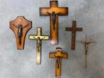 Antieke Kruisbeelden Set - 6 stuks Vintage Religieus Icoon, Antiek en Kunst, Antiek | Religie, Ophalen of Verzenden