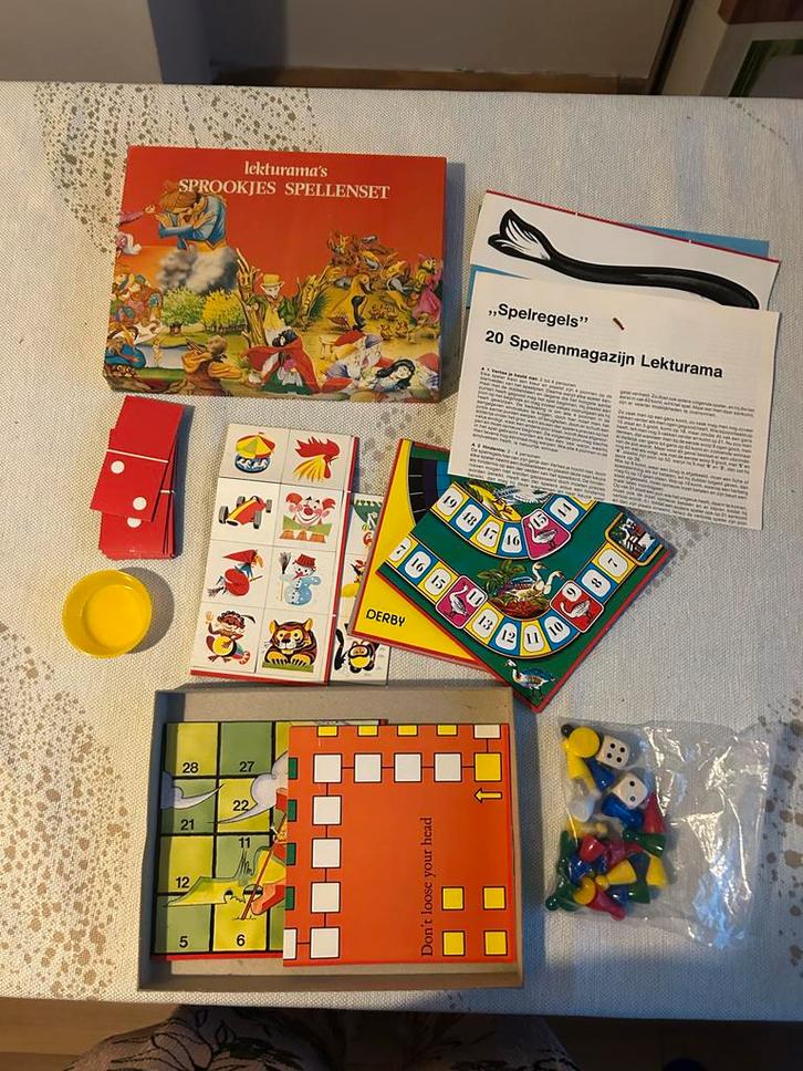 Lekturama's Sprookjes Spellenset, Hobby en Vrije tijd, Gezelschapsspellen | Bordspellen, Gebruikt, Een of twee spelers, Ophalen of Verzenden